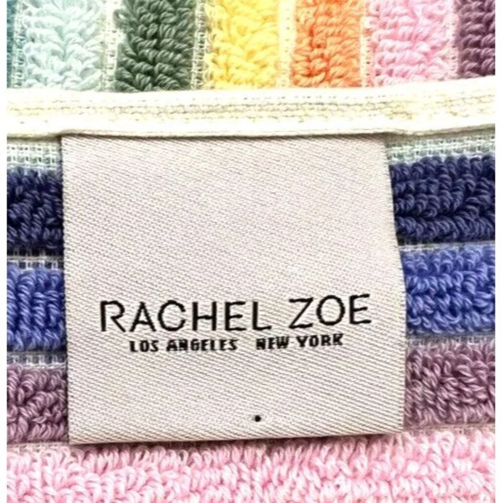 Rachel Zoe Rainbow Pride Striped 2 Bath 2 Hand Towels Set of 4 Fringed Dorm Room